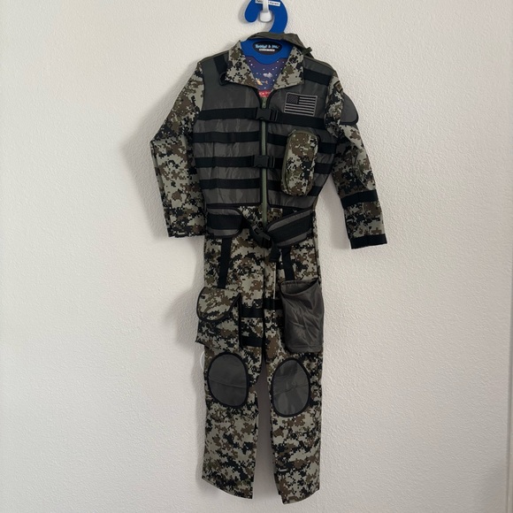 Teetot Kids Size 7-8 Camo Military Soldier Special Forces Costume w/Accessories - Picture 1 of 7